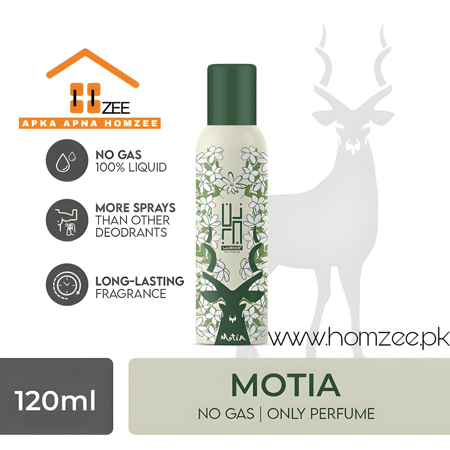 Markhor Zunn Motia Body Spray (Non-Gas) 120ml 🚚 FREE HOME DELIVERY 🛍️