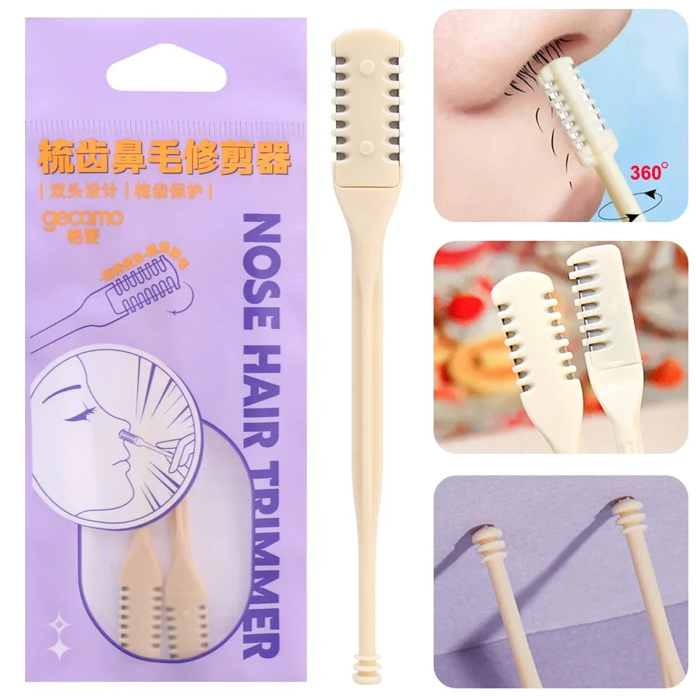 Comb Nose Hair Trimmer Reusable Nose Hair Scraper Clean Remover Small Manual Hair Removal Shaving Scissors Tools