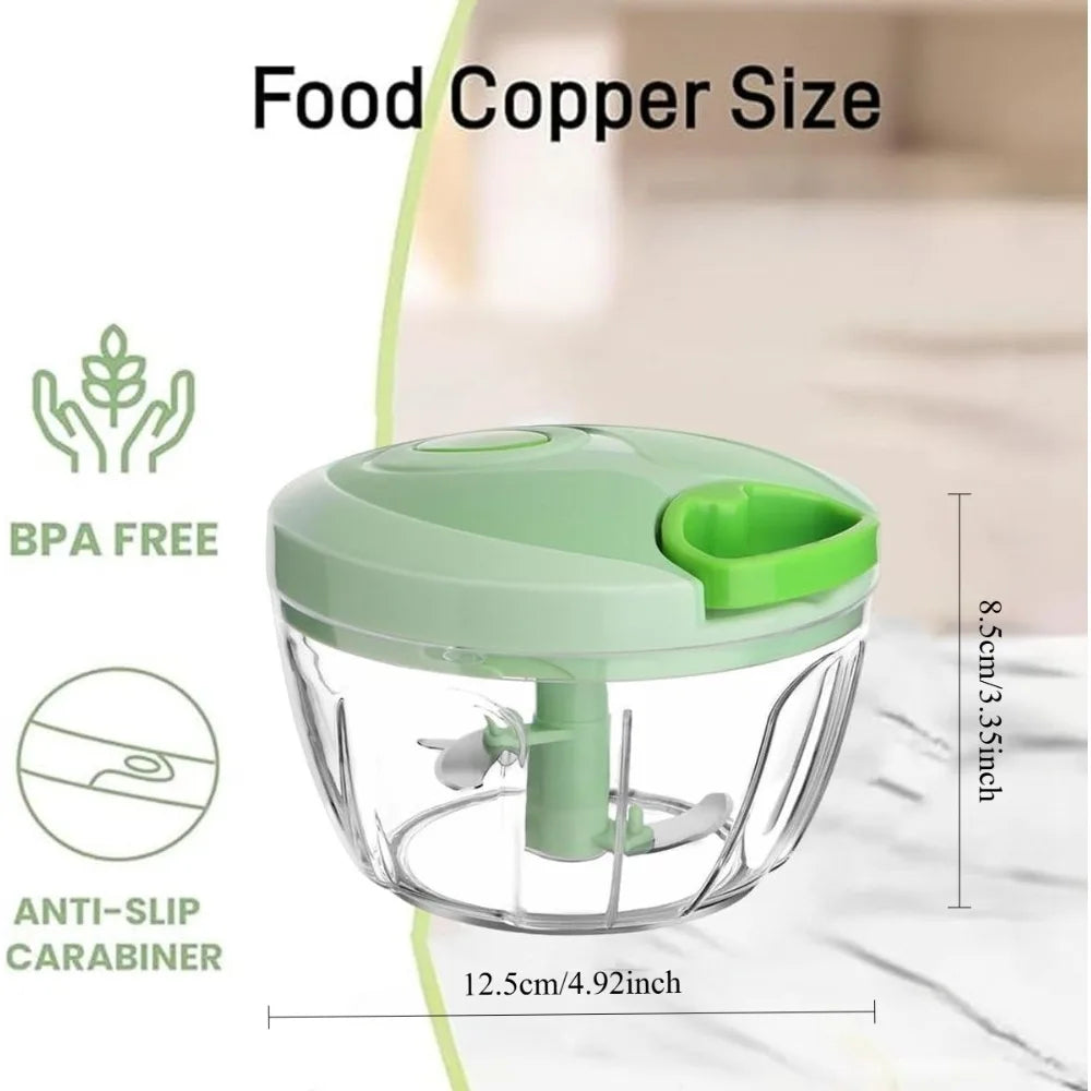 Vegetable Chopper Manual Food Chopper with Container Hand Pull String Veggie Cutter for Salad Garlic Nut Onion Cooking Tools