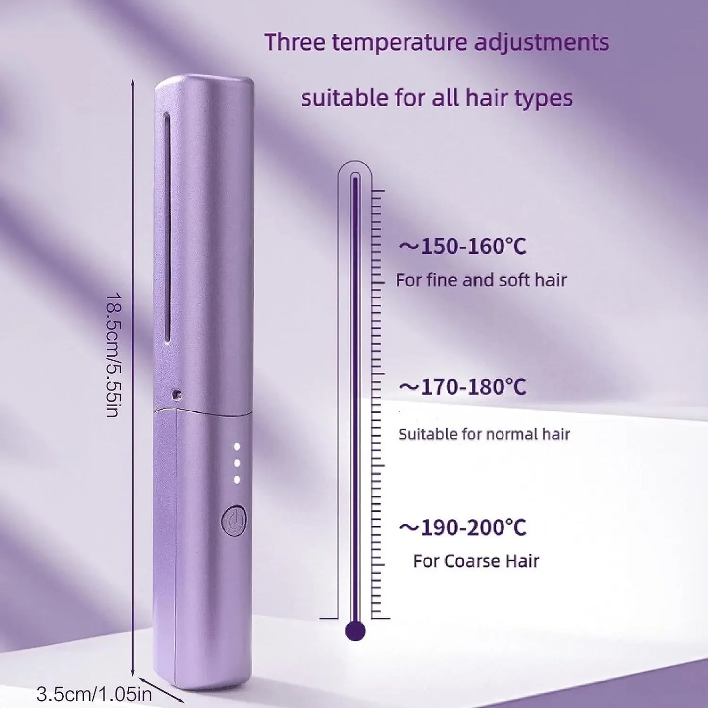 Mobile Heat Comb Portable Mini USB Rechargeable Hair Straightener Fast Heating Hair Straightening Styling Tool
