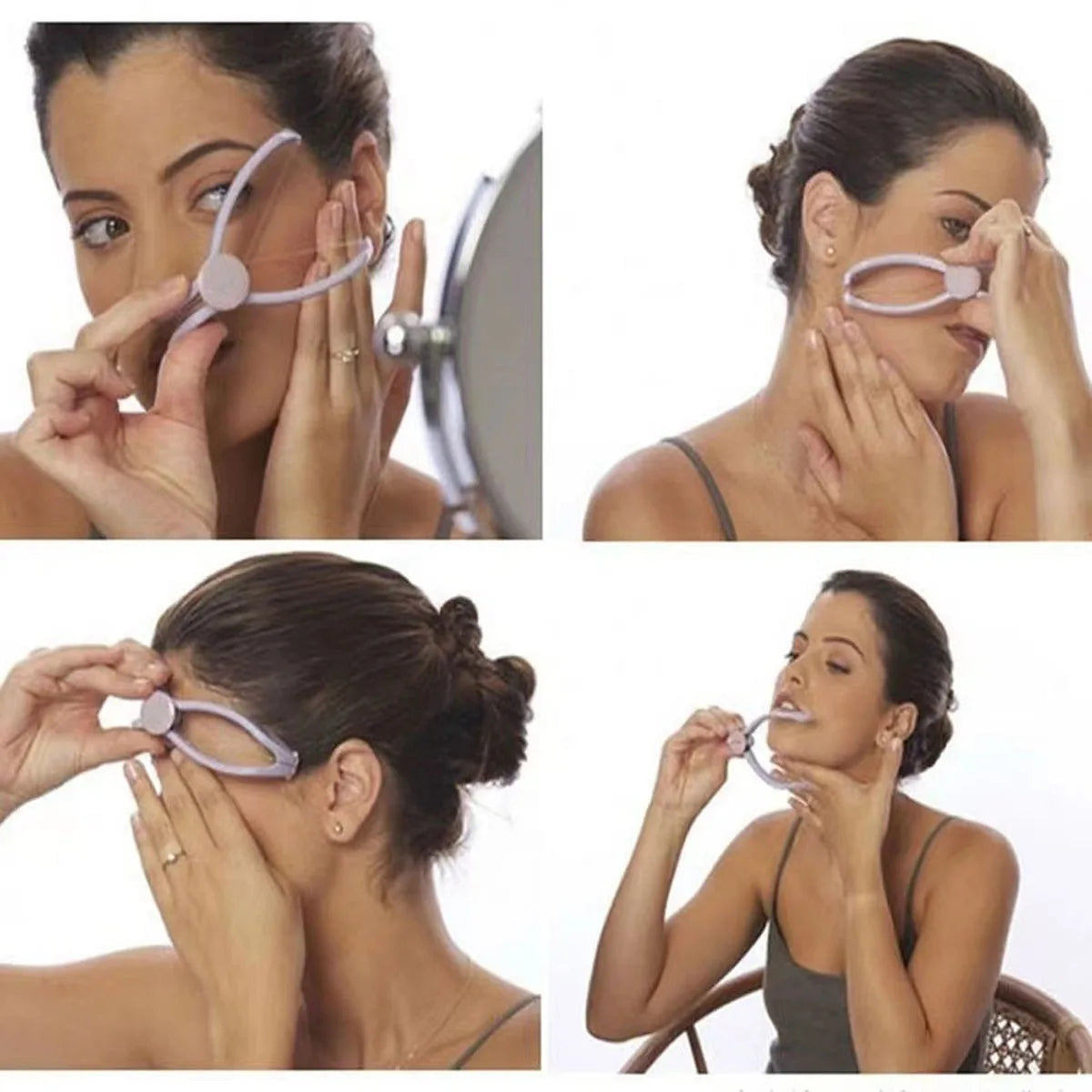 Face Defeatherer for Cheek Eyebrow Women Hair Removal Epilator Facial Hair Remover Spring Threading Makeup Tool