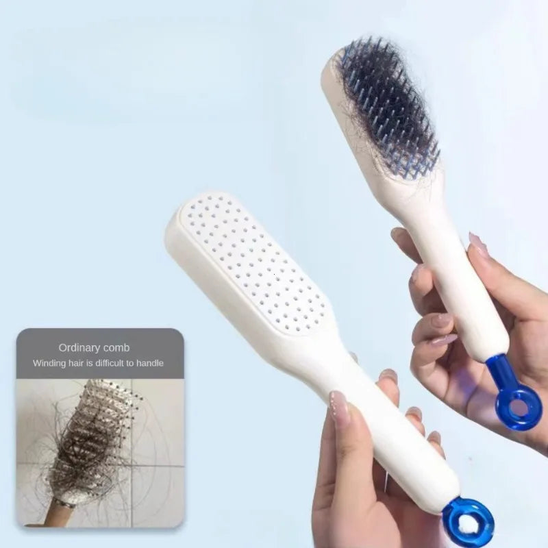 Self-Cleaning Anti-Static Massage Combs Telescopic Comb For Hair Scalp Cleaning Anti-Static Massage Comb