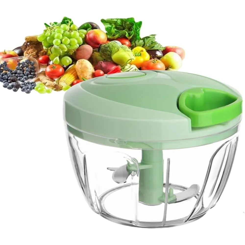 Vegetable Chopper Manual Food Chopper with Container Hand Pull String Veggie Cutter for Salad Garlic Nut Onion Cooking Tools