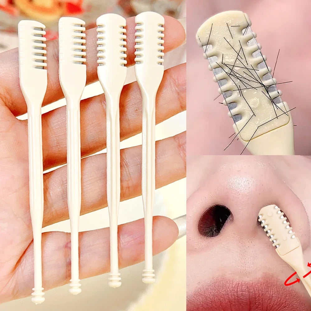 Comb Nose Hair Trimmer Reusable Nose Hair Scraper Clean Remover Small Manual Hair Removal Shaving Scissors Tools