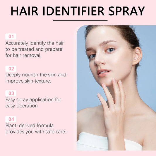 Hair Identifier Spray for Shaving Dermaplaning Spray with Razor Face Hair Removal Painless Cleanse Soothing Depilatory Mist Set