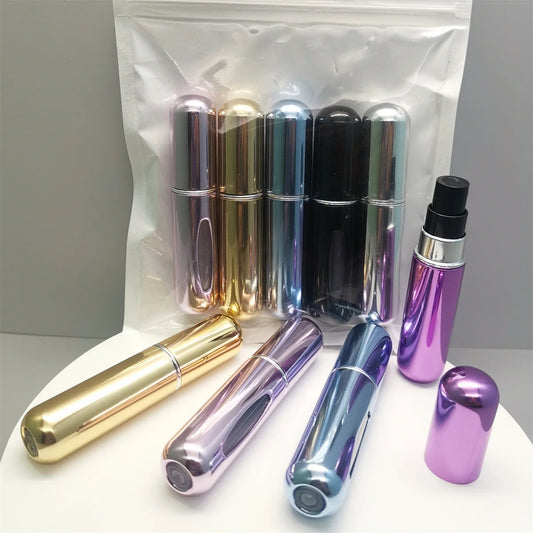 5 Piece Travel Perfume Bottle Refillable Portable Mini Atomizer Spray Refill Bottle Women Pocket Dispenser Cologne Sprayer 5ml