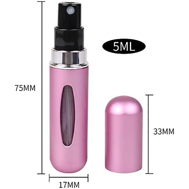 5 Piece Travel Perfume Bottle Refillable Portable Mini Atomizer Spray Refill Bottle Women Pocket Dispenser Cologne Sprayer 5ml