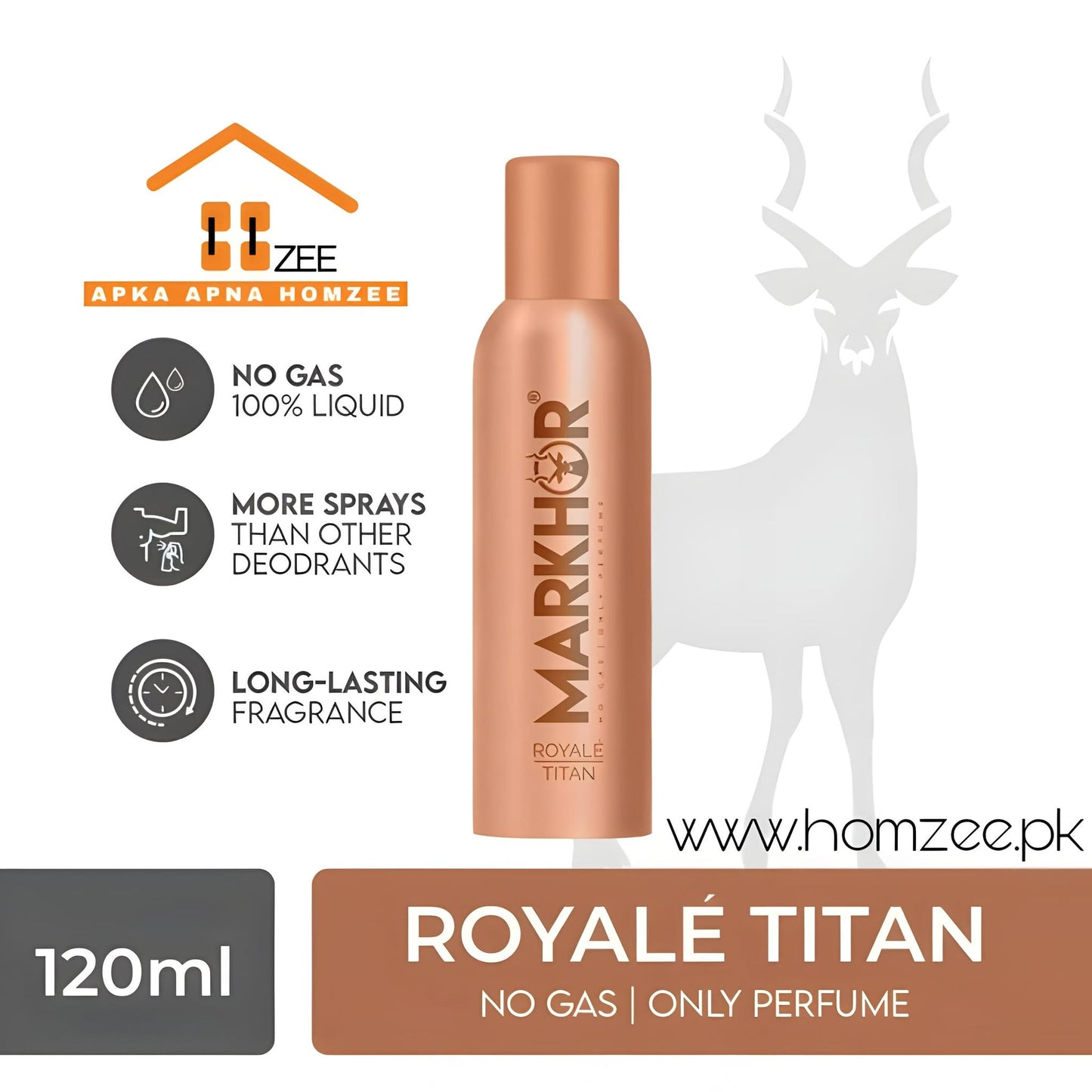 Markhor Royale Titan Body Spray (Non-Gas) 120ml🚚 FREE HOME DELIVERY 🛍️