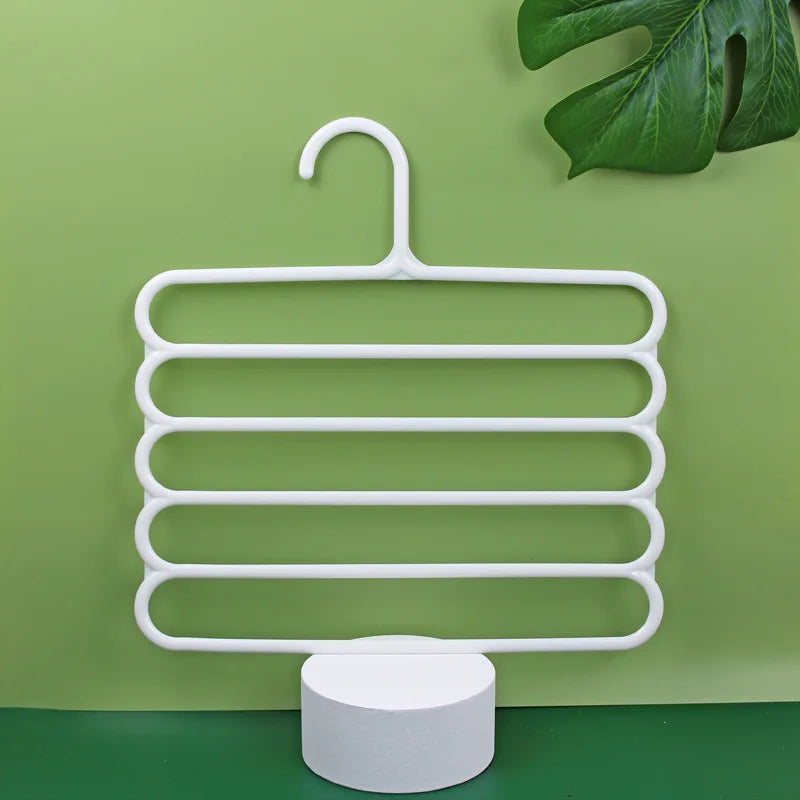 5 Pieces Clothes Hangers Trousers Hangers Holders Closet Storage Organizers 5 Layers Pants Towel Scarfs Racks Storage Organization
