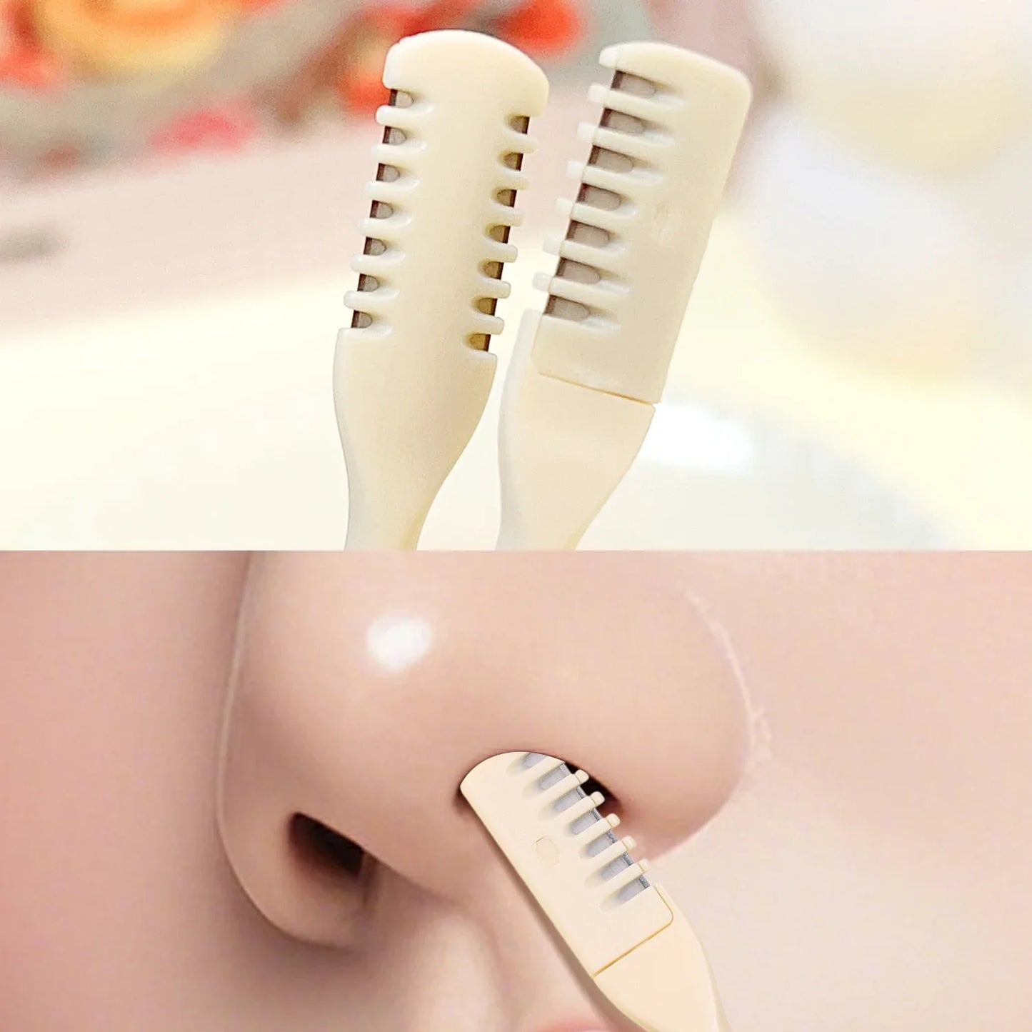 Comb Nose Hair Trimmer Reusable Nose Hair Scraper Clean Remover Small Manual Hair Removal Shaving Scissors Tools