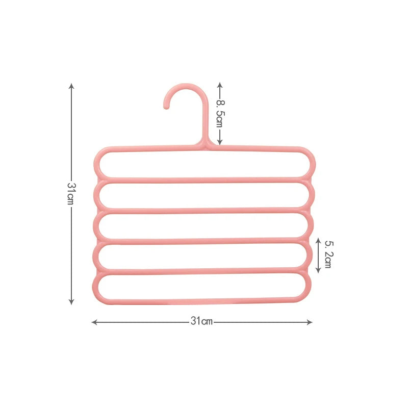 5 Pieces Clothes Hangers Trousers Hangers Holders Closet Storage Organizers 5 Layers Pants Towel Scarfs Racks Storage Organization