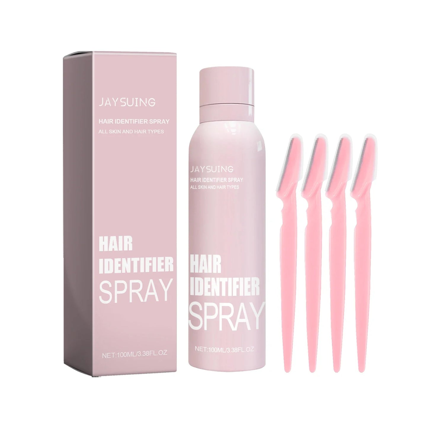 Hair Identifier Spray for Shaving Dermaplaning Spray with Razor Face Hair Removal Painless Cleanse Soothing Depilatory Mist Set