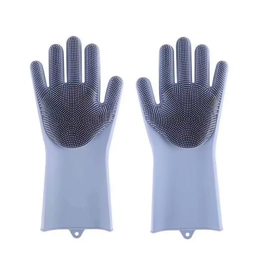 Dishwashing Cleaning Gloves Household Sponge Scrubber Magic Silicone Rubber Dish Washing Gloves Kitchen Cleaning Tools