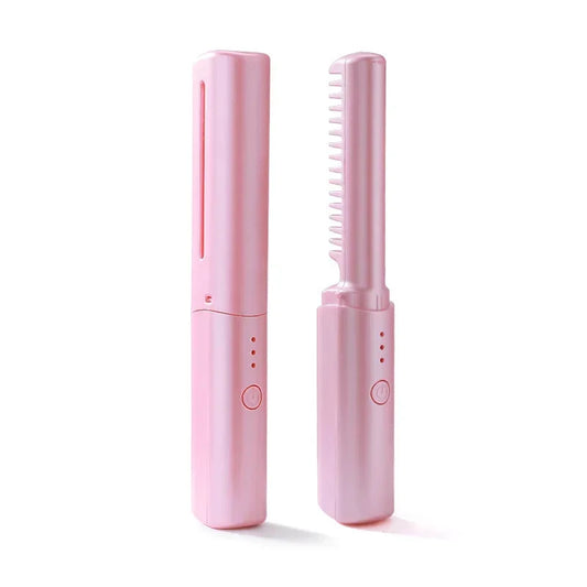 Mobile Heat Comb Portable Mini USB Rechargeable Hair Straightener Fast Heating Hair Straightening Styling Tool 🏠 FREE HOME DELIVERY 🚚✨